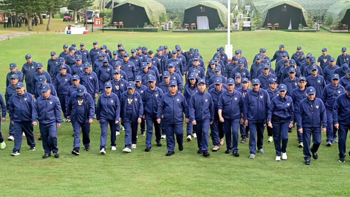 Kabinet Merah Putih saat hari terakhir retreat di Akademi MIiliter Magelang.