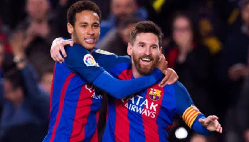 Messi dan Neymar Jr saat masih berjersey Barcelona.