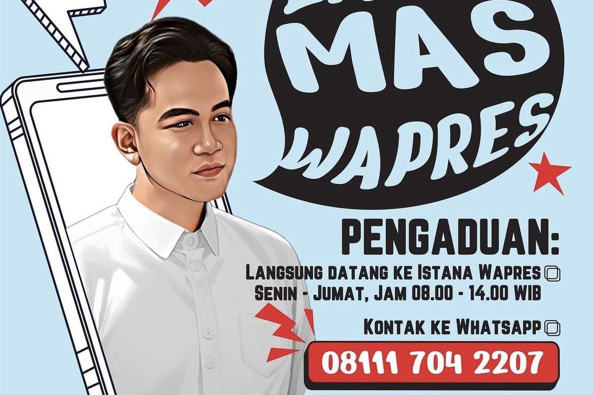 Pamflet Lapor Mas Wapres yang dibuat Gibran untuk masyarakat.