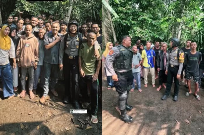 Potret Gunawan Sadbor saat kembali ke kampungnya.