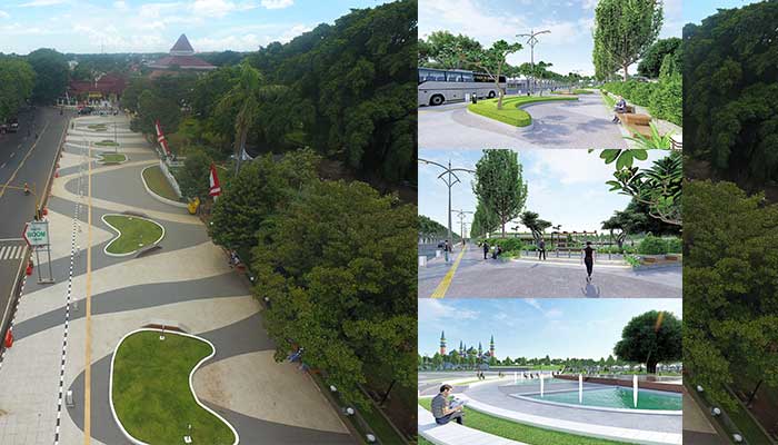 Wajah baru Alun-Alun Tuban yang tidak lama lagi bisa dinikmati masyarakat, dari sarana olahraga hingga rekreasi keluarga.
