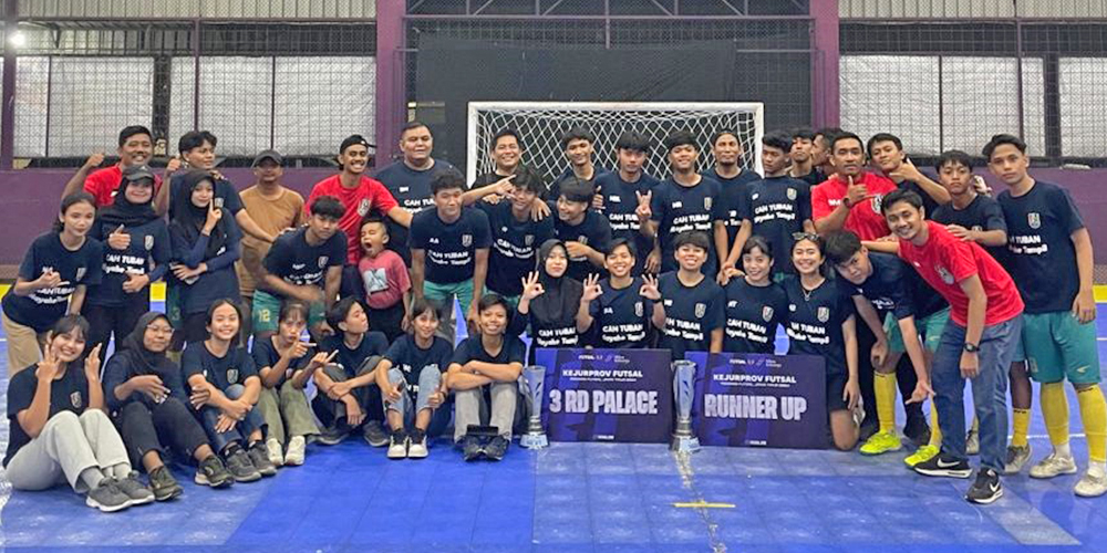 Selebrasi tim Futsal Tuban usai berjaya di Kejurprov Jatim 2024