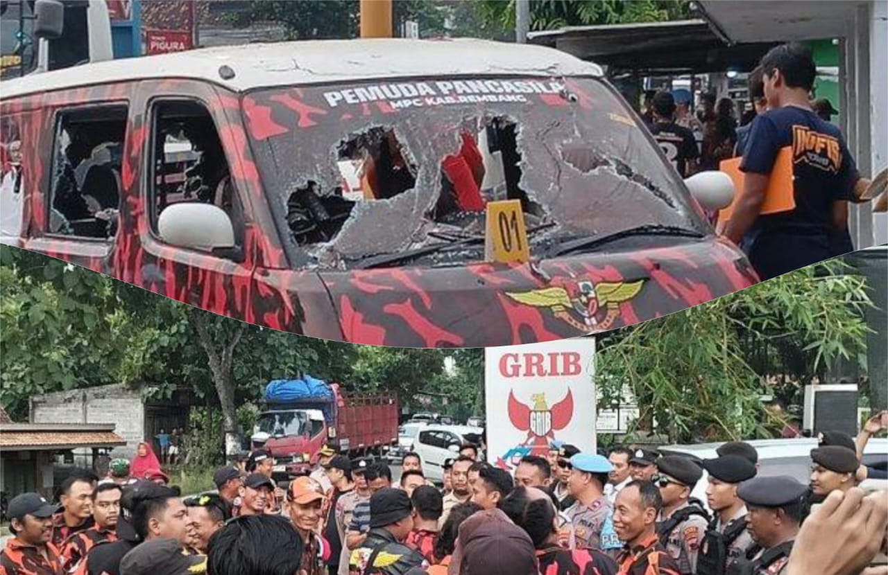 Kerusuhan dua ormas di Blora, Jawa Tengah yang melibatkan dua kelompok.