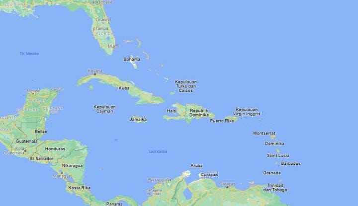 Gempa di sekitar Laut Karibia.