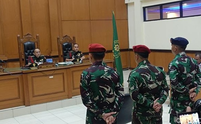 Sidang militer kasus pembunuhan bos rental mobil.