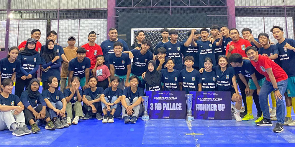 Optimisme tim futsal Kabupaten Tuban jelang laga Porprov 2025.