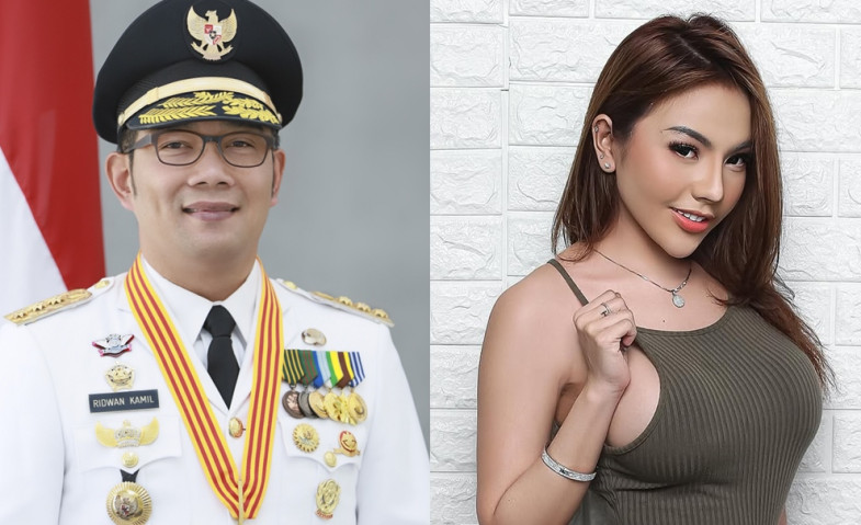 Kolase foto Ridwan Kamil dan Lisa Mariana