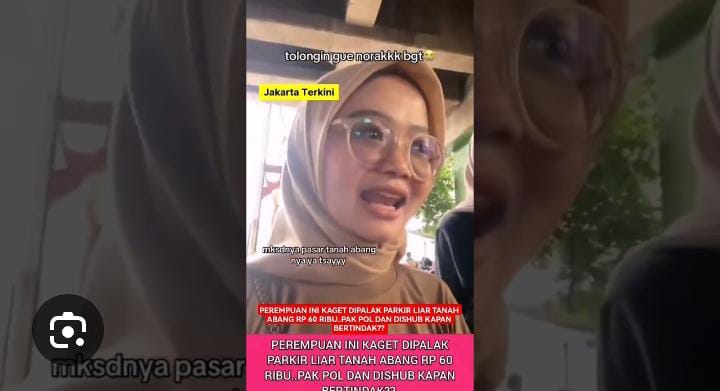 Parkir di pinggir jalan, seorang wanita harus Rp 60 ribu