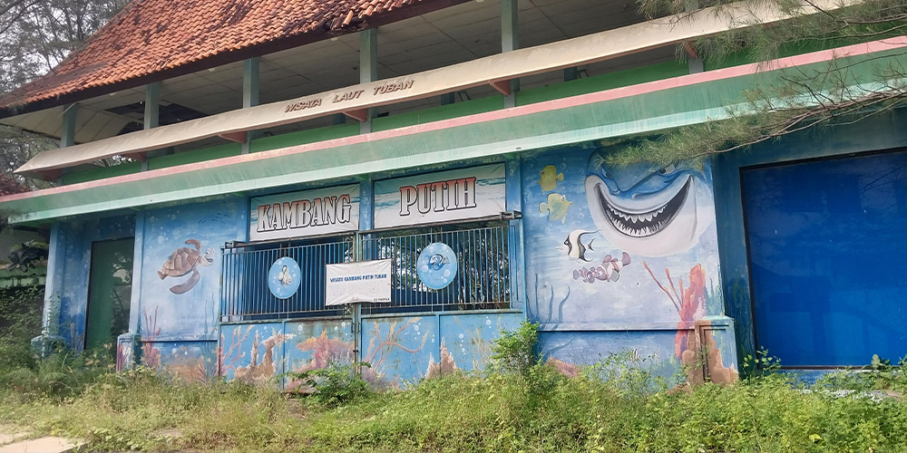 ASET YANG TERLANTAR: Wisata Kambang Putih di kompleks Terminal Baru Tuban yang kondisinya semakin tidak terawat. Hampir semua bangunan dalam kondisi rusak dan dipenuhi semak-semak.