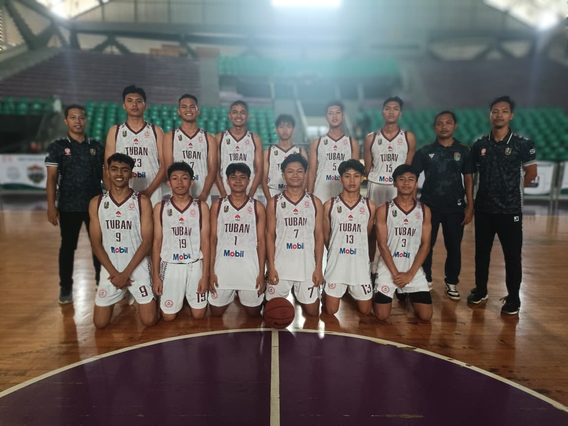 LOLOS PORPROV: Skuad tim bola basket putra Kabupaten Tuban yang telah memastikan diri akan berlaga dalam Porprov IX Jatim 2025.