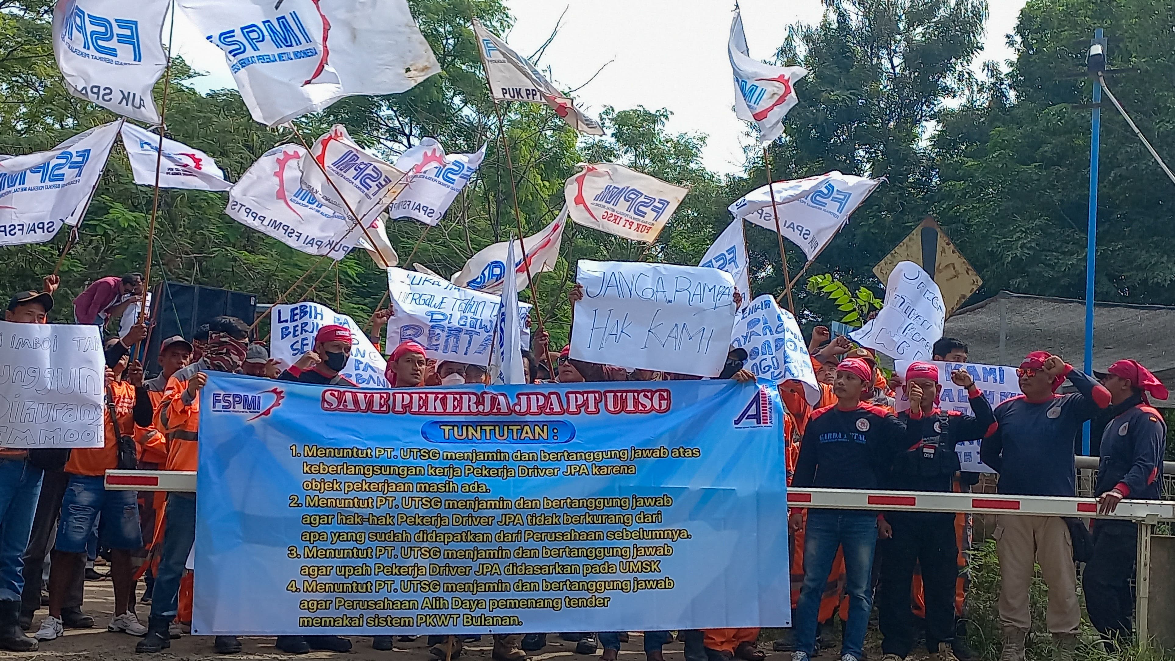 PT UTSG yang kembali didemo karena tidak memenuhi hak para pekerjanya.