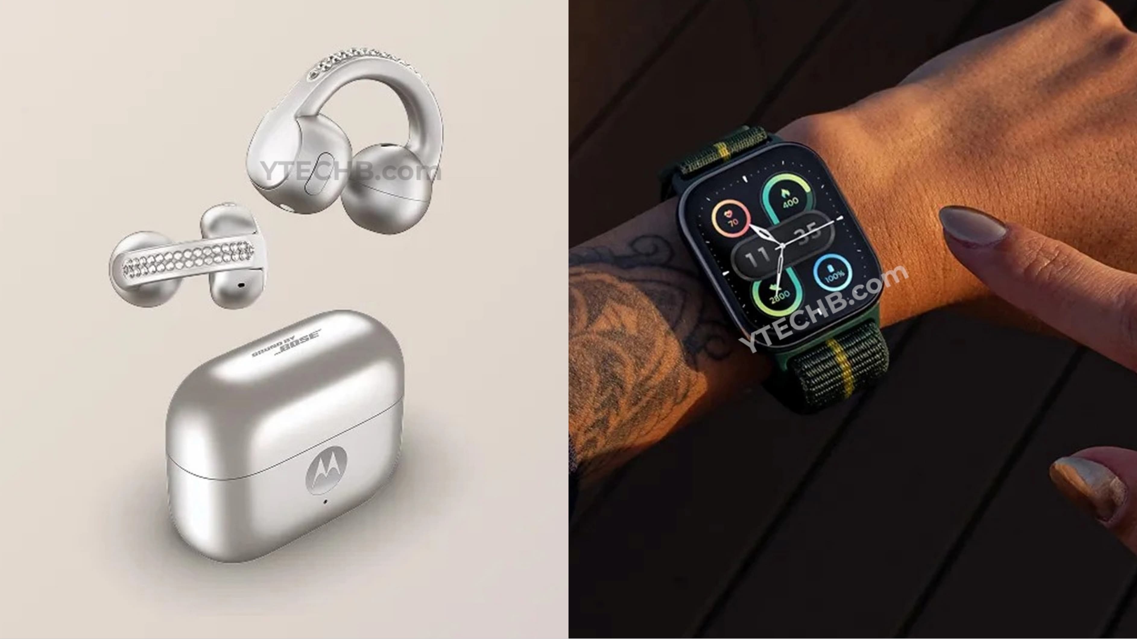 Jam tangan pintar dan earbud Motorola