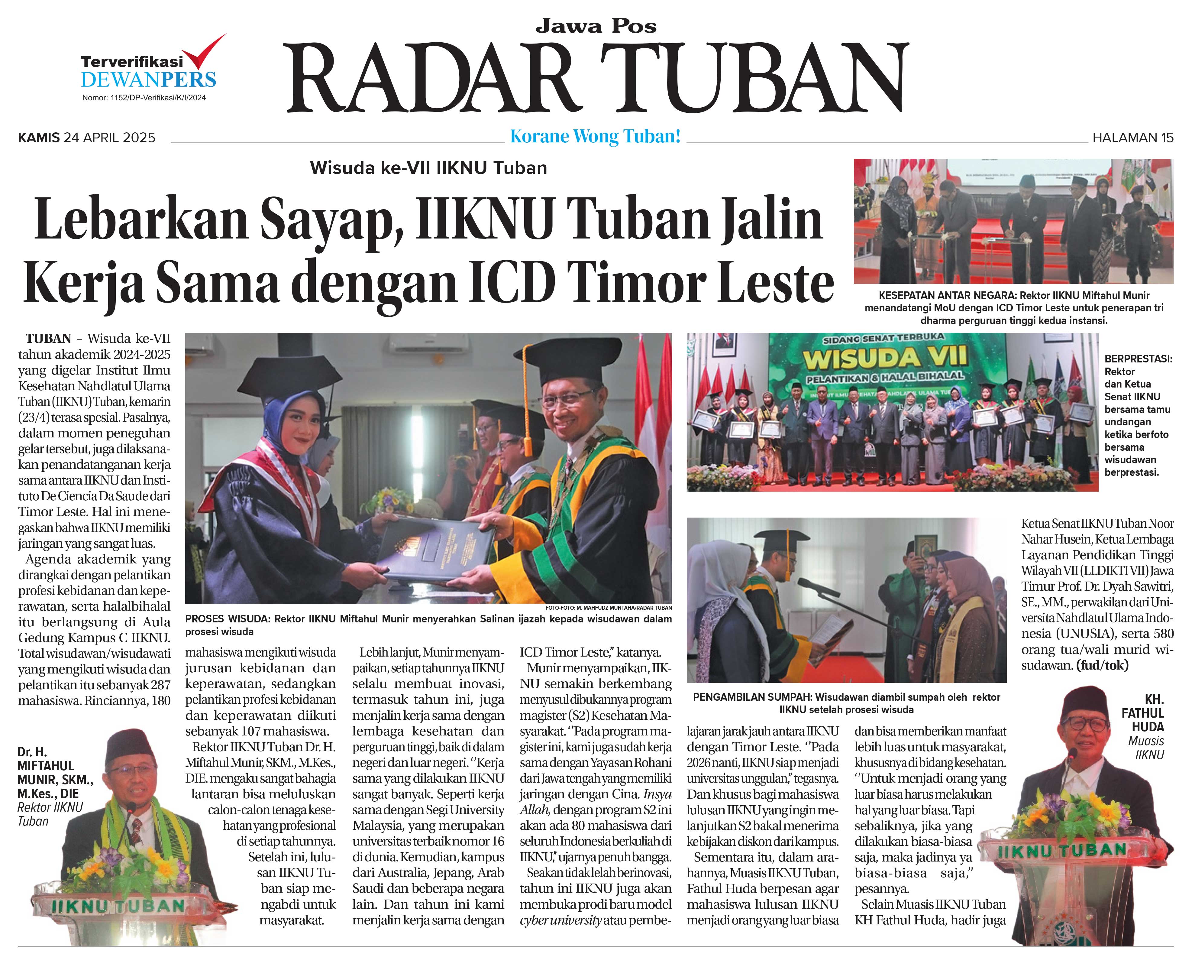 Foto-foto Wisuda Institut Ilmu Kesehatan Nahdlatul Ulama.