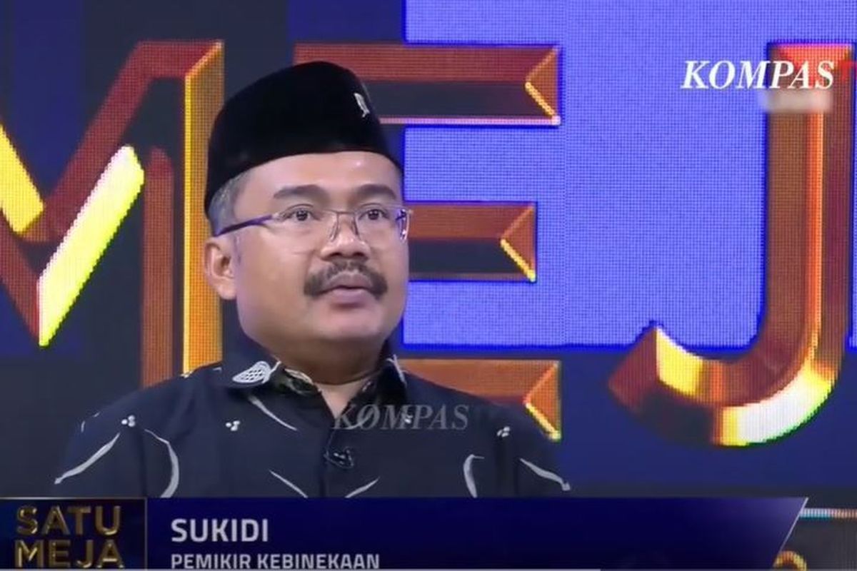 Sukidi, seorang pemikir kebhinnekaan dan intelektual Indonesia saat menghadiri program Satu Meja Kompas TV.