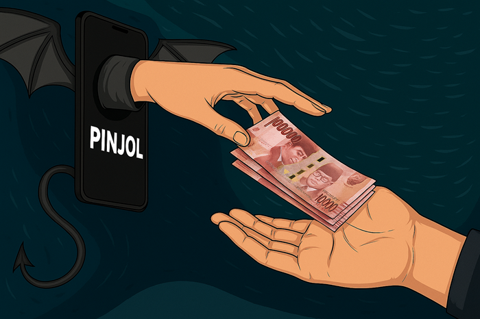 Ilustrasi jeratan pinjol yang menghantui para ibu rumah tangga.