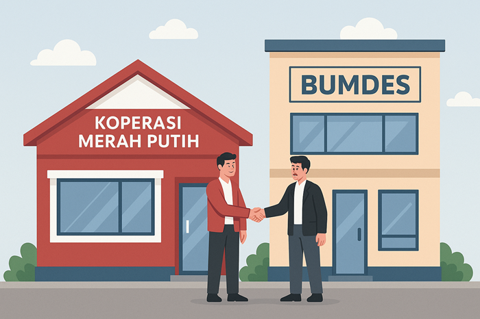 Koperasi Merah Putih dan BUMDes yang diharapkan bekerja sama, bukan saling sikut dalam bisnis.