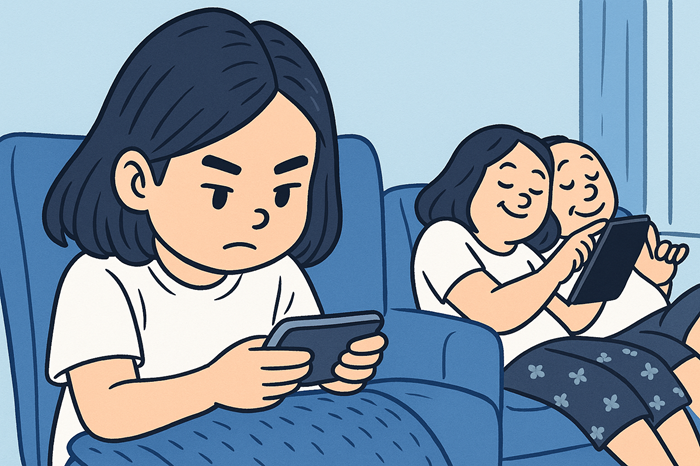 Ilustrasi perlindungan anak terhadap dunia digital.
