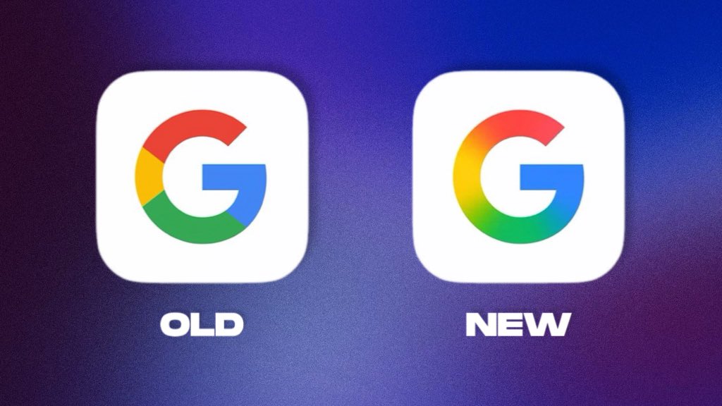 Perbandingan logo Google lama dengan yang baru.