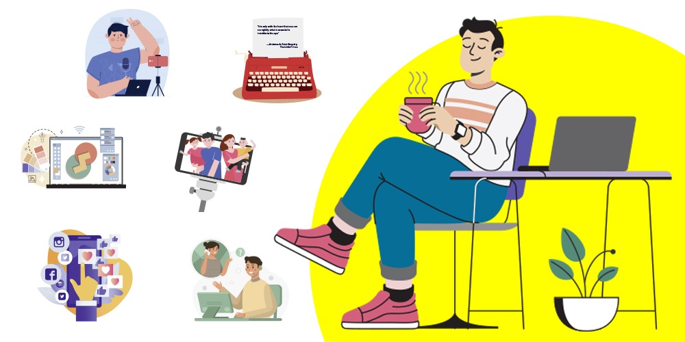 Ilustrasi pekerjaan freelance di Tuban yang banyak dilakukan Gen Z.