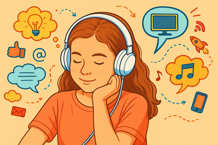 Ilustrasi cara menangkal dampak lagu pada anak