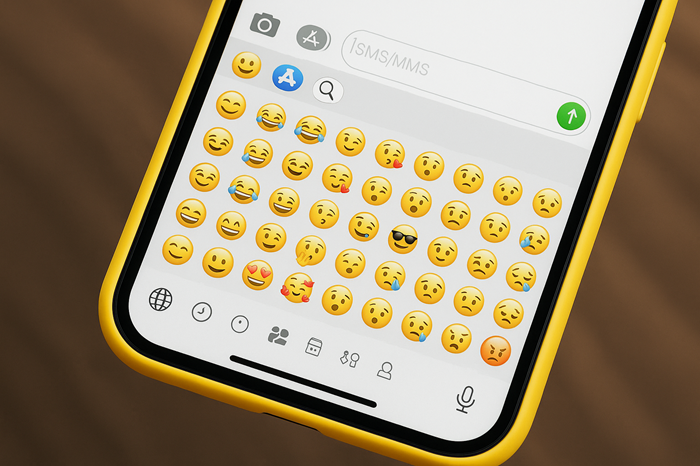 Ilustrasi emoticon di sebuah aplikasi