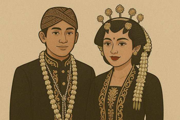 Ilustrasi pengantin Jawa