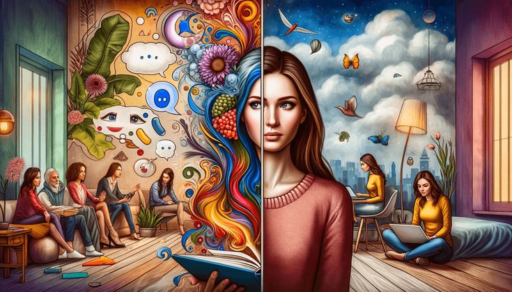 Ilustrasi tanda introvert