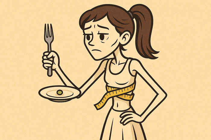 Ilustrasi remaja putri tengah melakoni diet ekstrem