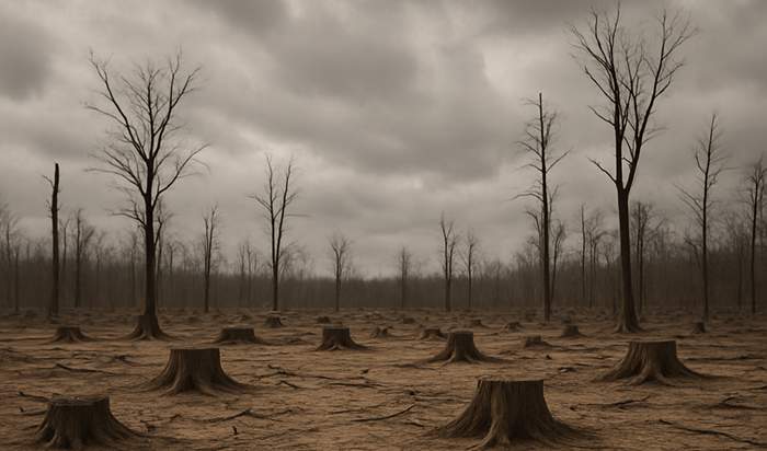 Ilustrasi hutan gundul.