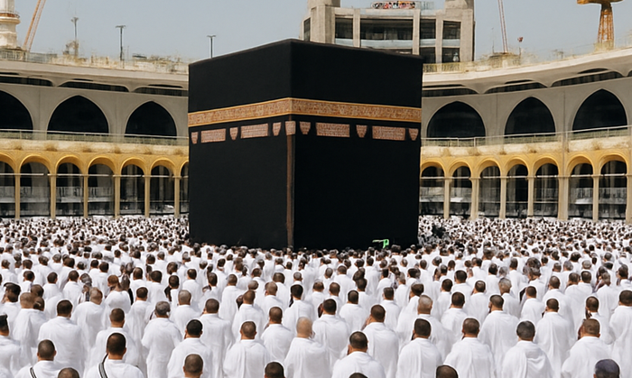 Matahari yang berada tepat di atas Kakbah jadi waktu ideal untuk cek arah kiblat.