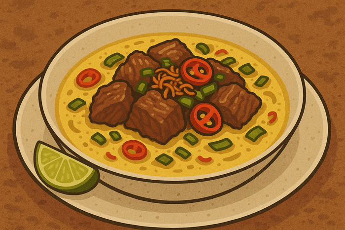 Ilustrasi soto daging makanan Idul Adha