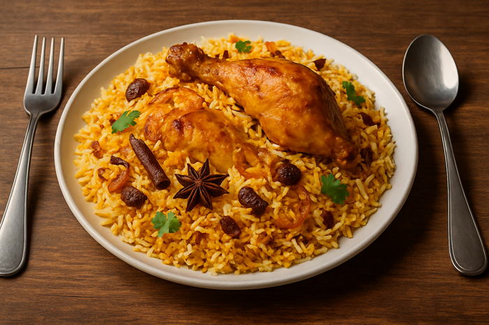 Resep nasi briyani dengan lauk ayam goreng, yang cocok jadi hidangan Idul Adha.