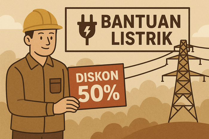 Ilustrasi bantuan tarif listrik sebesar 50 %