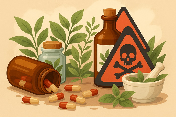 Ilustrasi produk herbal yang berbahaya