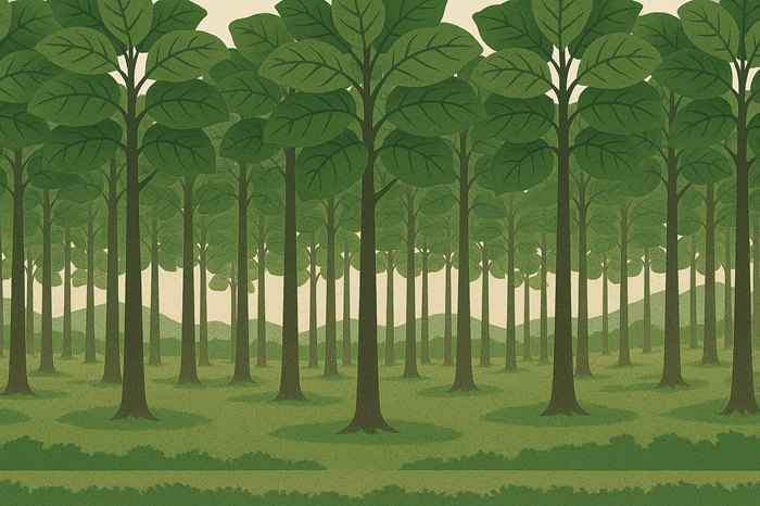 Ilustrasi pohon jati