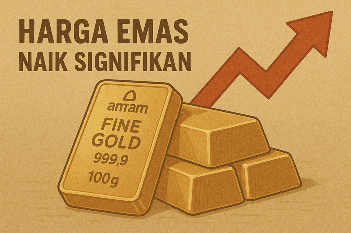 Ilustrasi harga emas antam naik signifikan