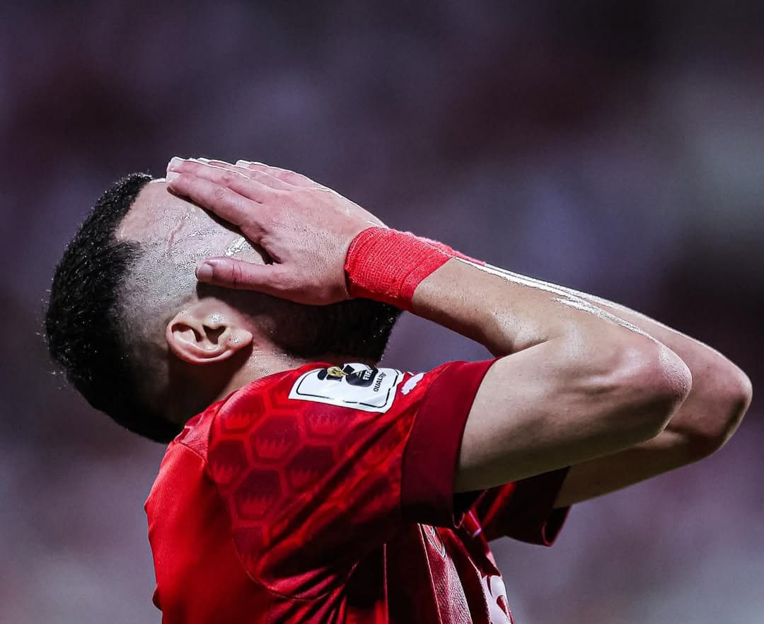 Pemain timnas Bahrain saat takluk dari Arab Saudi.