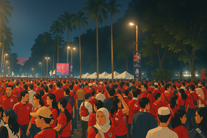 Semarak pertandingan Timnas Indonesia vs China di GBK