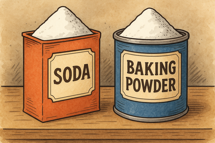 Ilustrasi Soda kue dan baking powder