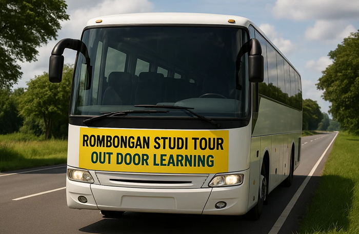 Ilustrasi bus study tour, orag tua di SMPN 1 Tuban protes karena uang yang sudah dibayar tidak dikembalikan penuh pihak sekolah.