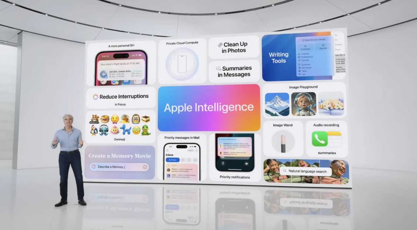 Presentasi Apple Intelligence pada acara WWDC.