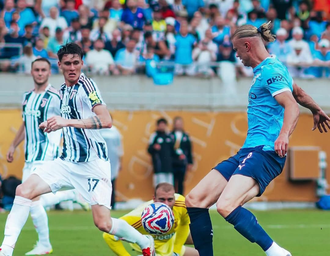 Erling Haaland saat mencetak gol ke gawang Juventus dalan lanjutan piala dunia antarklub 2025. Instagram/mancity