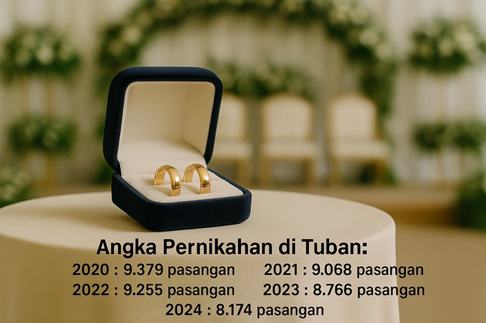 Angka pernikahan di Tuban terus menurun dalam lima tahun terakhir.