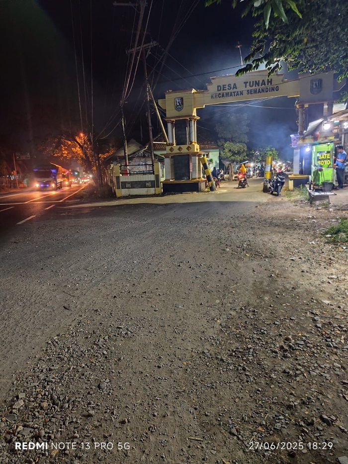 JALUR ALTERNATIF: Jalan Desa Tunah menjadi salah satu opsi ketika jalur lingkar utara diaktifkan