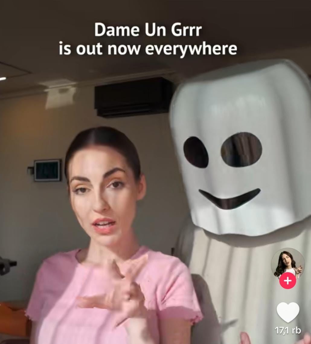 Tangkapan layar konten Dame Un Grr.