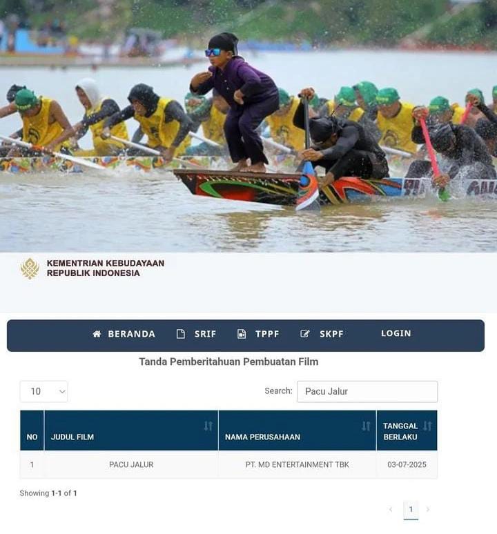 Film Pacu Jalur akan digarap MD Entertainment.
