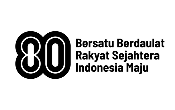 Logo HUT ke-80 RI warna hitam yang bisa digunakan oleh instansi, sekolah, UMKM, dan individu.
