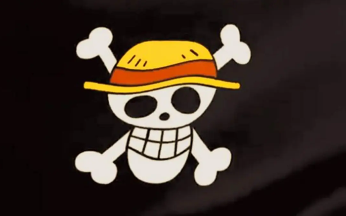Bendera Jolly Roger yang muncul di serial  anime One Piece.