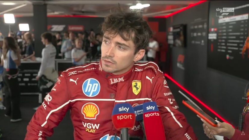 Charles Leclerc terlihat kecewa saat konferensi pers usai GP Hungaria.