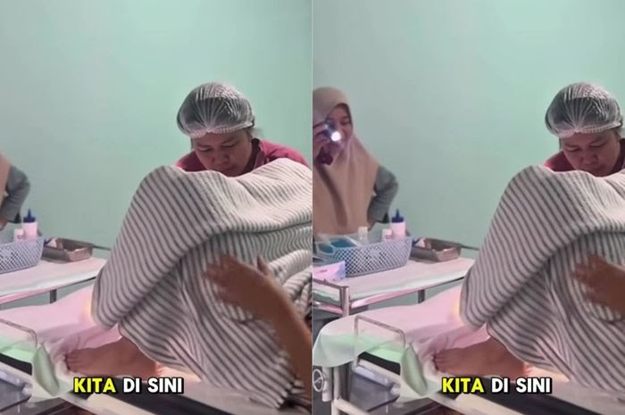 Tangkapan layar video yang menunjukkan mertua membentak menantu hingga bidan harus turun tangan menegur.